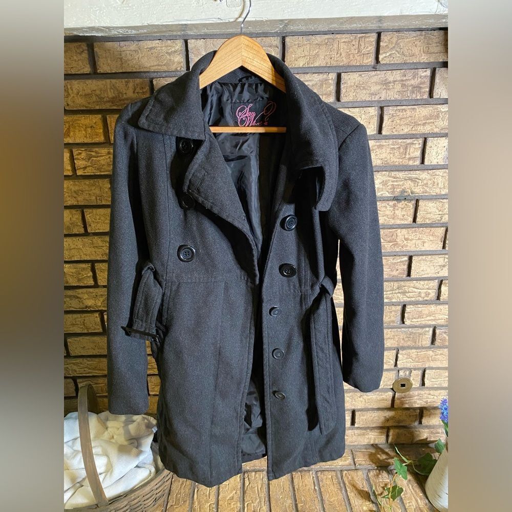‎Long grey pea coat